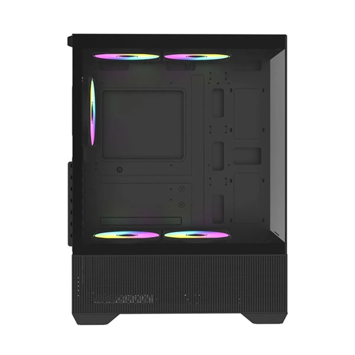 RAIDMAX I802ABS i802 fekete ATX 7 bővítőhely 5 db ventilátor USB 3.0 2x3,5" HDD 3x2,5" SSD edzett üveg táp nélküli #4