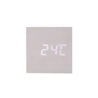 TOO DC-330-W Ébresztőóra hőmérséklet kijelzővel fehér LED kijelző 63x63x63 mm 3xAAA hangvezérlés