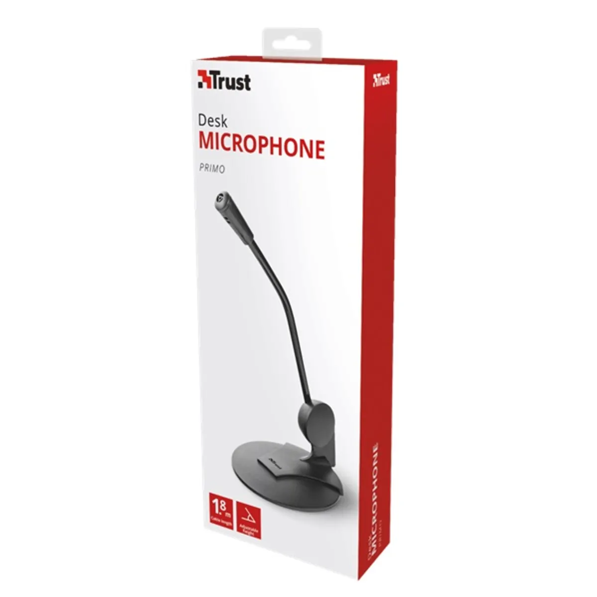 Trust 21674 Primo Desk Microphone Fekete 360 fokban elforgatható 180 cm 3,5 mm #4