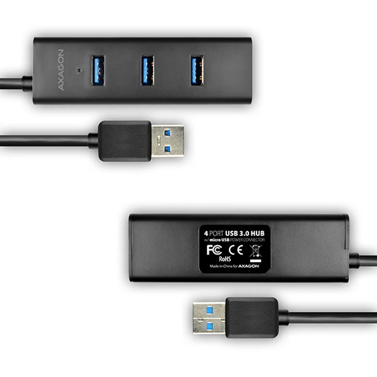Axagon HUE-S2B USB 3.0 hub 4-portos 30 cm kábel #4