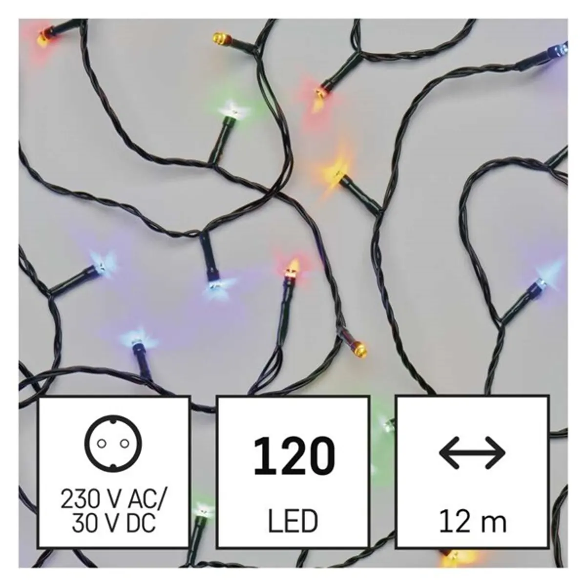 EMOS D4AM08 LED karácsonyi fényfüzér 12 m multicolor 8 üzemmód IP44 beltéri és kültéri LED integrált #3