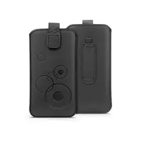 HAFFNER PT-6668 Deco univerzális kihúzható telefontok műbőr fekete 167,5x91 mm