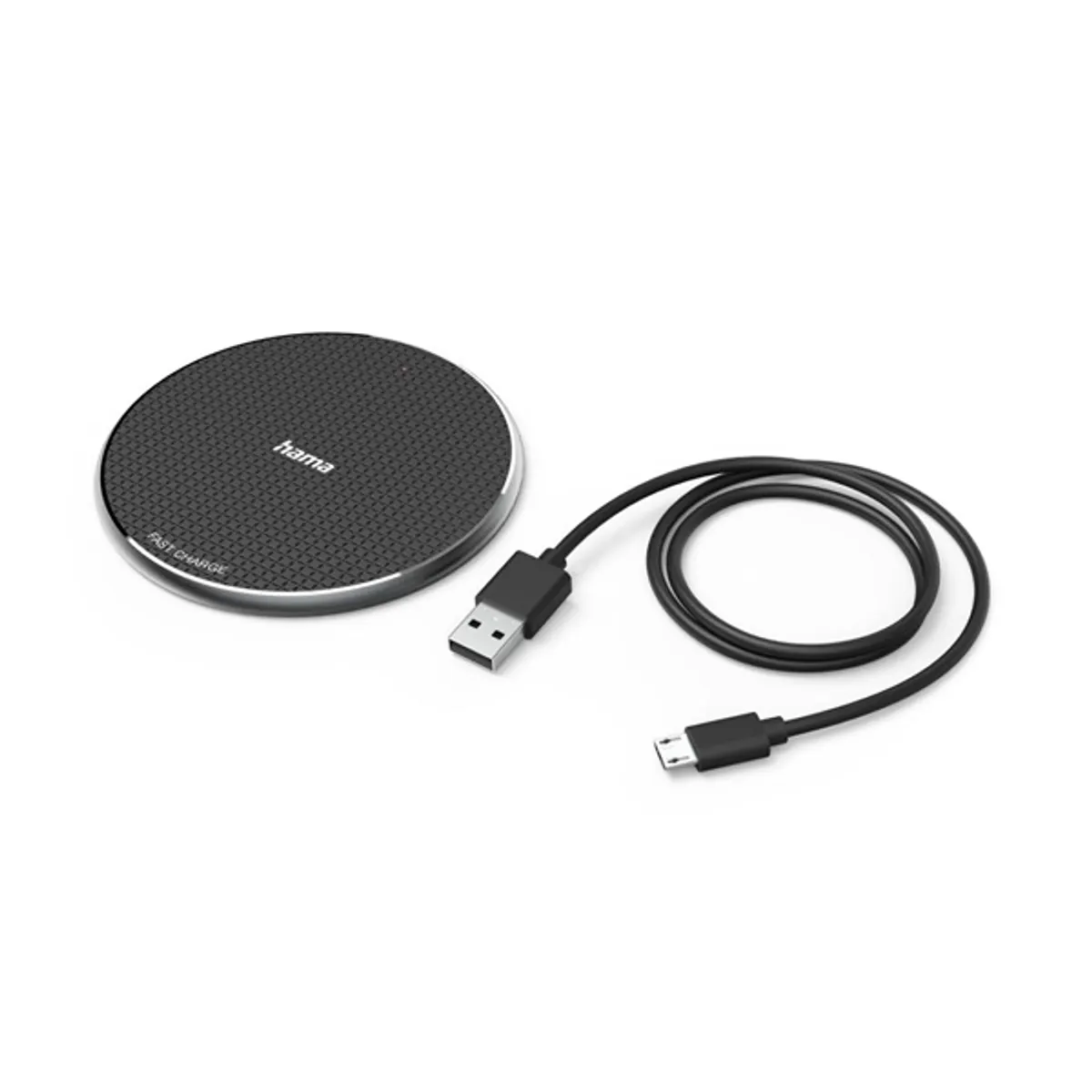 Hama 00201683 QI-FC10 10W vezeték nélküli töltő fekete LED jelzőfény univerzális kompatibilitás Micro USB #3