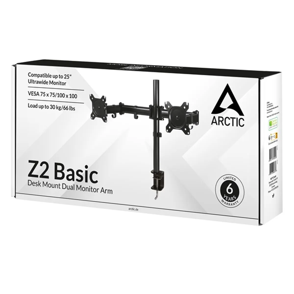 ARCTIC AEMNT00040A Z2 Basic 2 monitoros asztali konzol 360 fok 32" VESA 75x75;100x100 kábelrendező #8