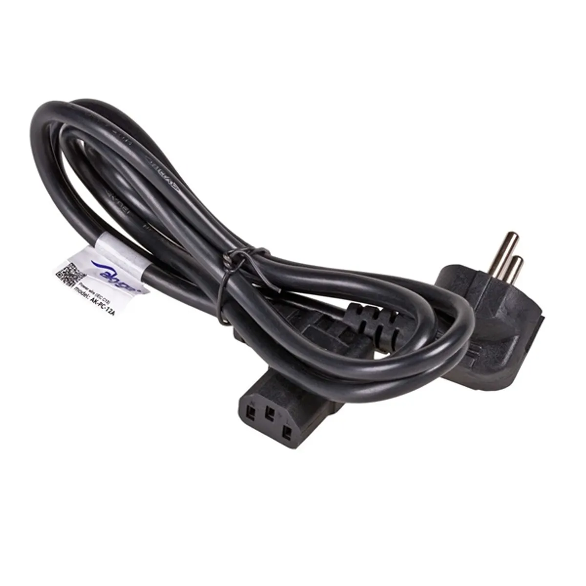 AKYGA AK-PC-12A tápkábel IEC C13 CEE 7/7 90 fokos 3 m fekete 10 A 250 V #2