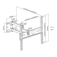 STELL 35057198 SHO 4600 Fali konzol 32"-55" VESA 75x75-400x400 1 db Kihúzható Forgatható Döntés 18° Kábelrendező Acél Fekete #8