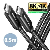 Axagon BUCM4X-CM05AB NewGEN 0,5m USB-C USB-C adat- és töltőkábel 40 Gbps PD 240W