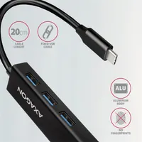 AXAGON HMC-GL3A USB-C hub és Gigabit LAN 3 USB-A RJ-45 5 Gbps 20 cm USB-C kábel #4