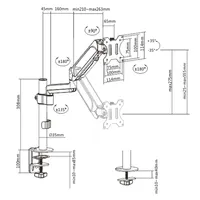 GEMBIRD MA-DA1P-01 állítható asztali monitor tartó kar 17"-32" 9 kg gázrugós, VESA 75x75 100x100 fekete #2