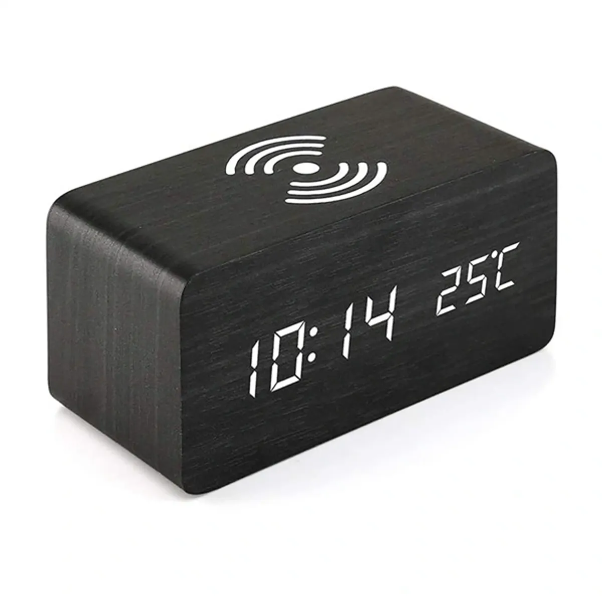 IRIS DC-100-WF-QI ébresztőóra és töltő, Qi 15W, hangvezérlés, 12 és 24 órás kijelzés, 3 ébresztés, hőmérséklet és dátum kijelzés, állítható fényerő #1