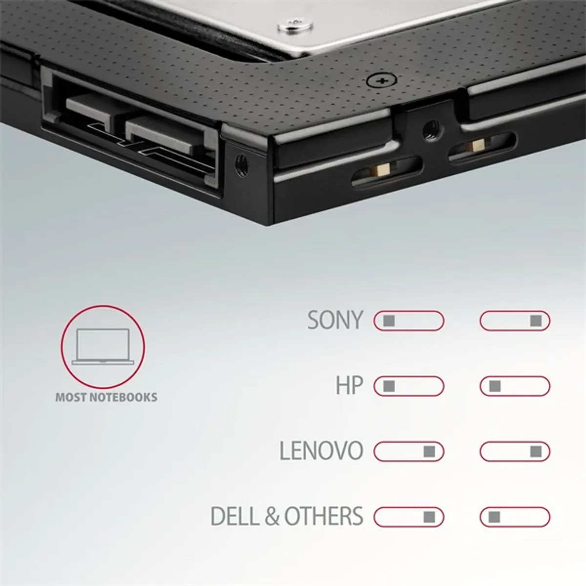Axagon RSS-CD09 2,5 SATA SSD HDD caddy 9,5mm #7