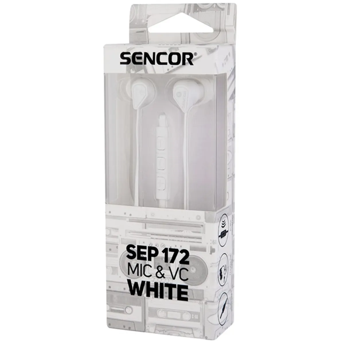 Sencor 35052267 SEP 172 fülhallgató headset fehér 3,5 mm 1,2 m vezetékes mikrofonos 16 ohm #2