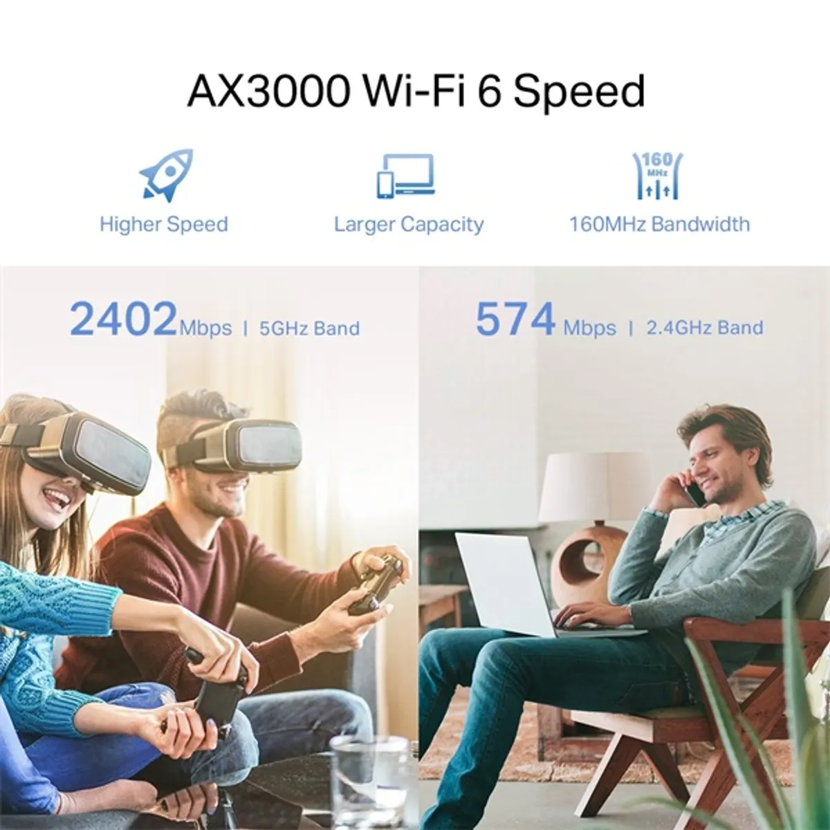 TP-LINK RE705X Wi-Fi 6 kiterjesztő 574 és 2402 Mbps Gigabit LAN 802.11ax WPA3 #5