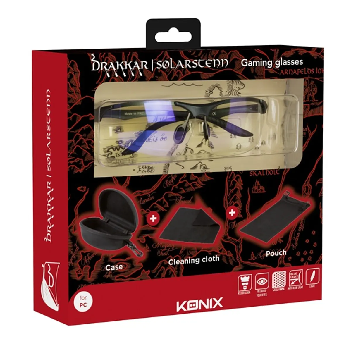 Drakkar KX-DK-GLAS-PC kékfény szűrős gamer szemüveg fekete hordozható #7