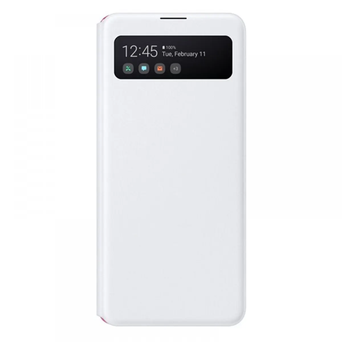 SAMSUNG OSAM-EF-EA415PWEG Galaxy A41 s-view wallet cover fehér piros műanyag tok oldalra nyíló rejtett zseb mini ablak érzékelő #1