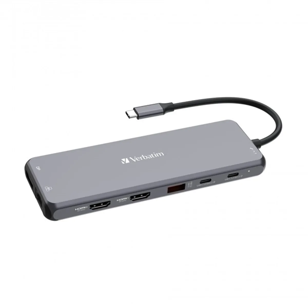 Verbatim 32153 CMH-13 13-portos USB-C Pro multiport hub USB-C bemenet, HDMI 2 db, DP 1 db, USB-A 8 db, RJ-45 gigabit #1