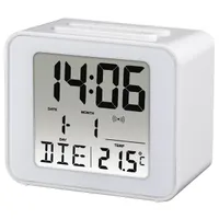 Hama 00186305 Cube digitális ébresztőóra DCF rádióvezérelt, dátum, hőmérő, 7x4x6 cm, 2xAAA, fehér