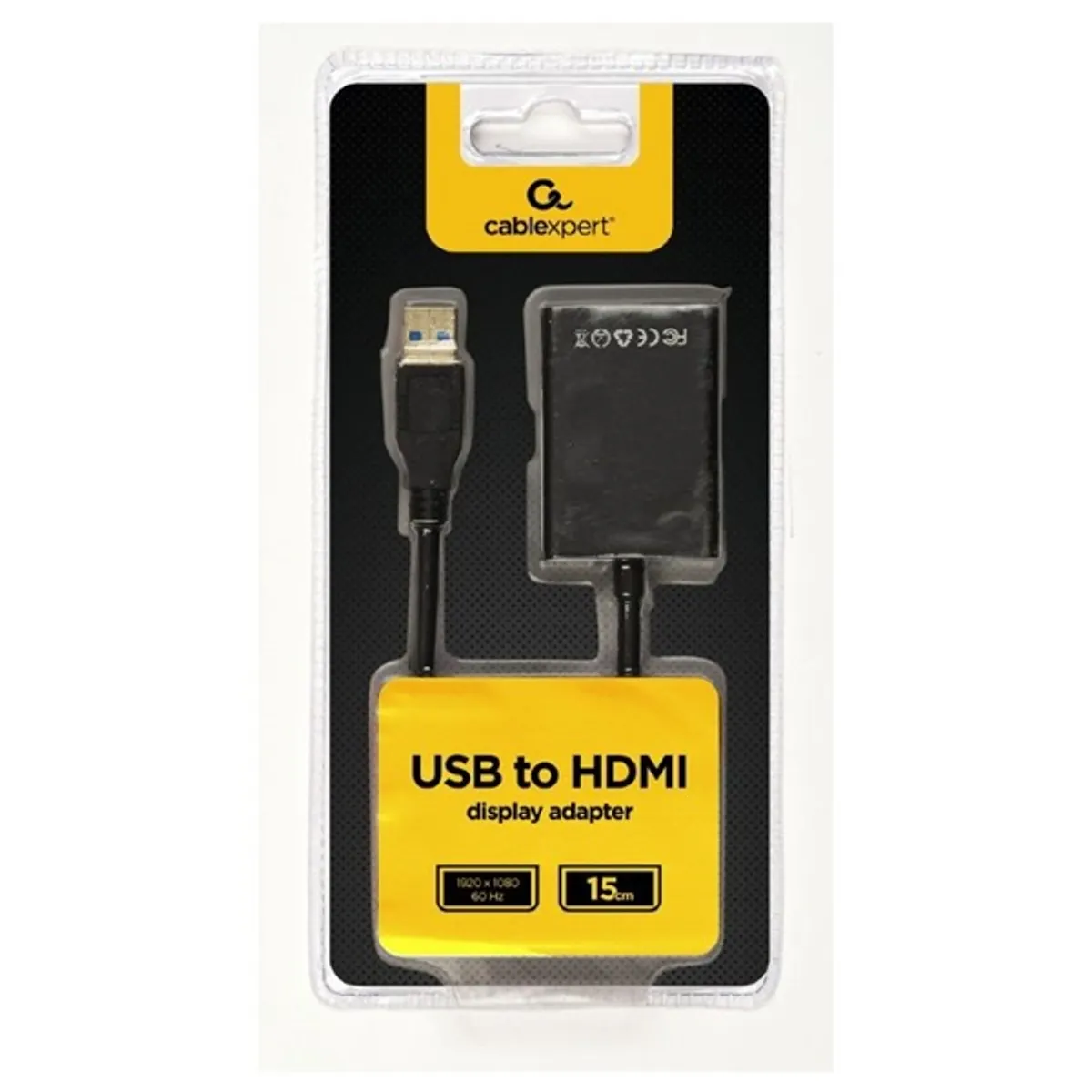 GEMBIRD A-USB3-HDMI-02 USB 3.0 - HDMI adapter Fekete 15 cm #3