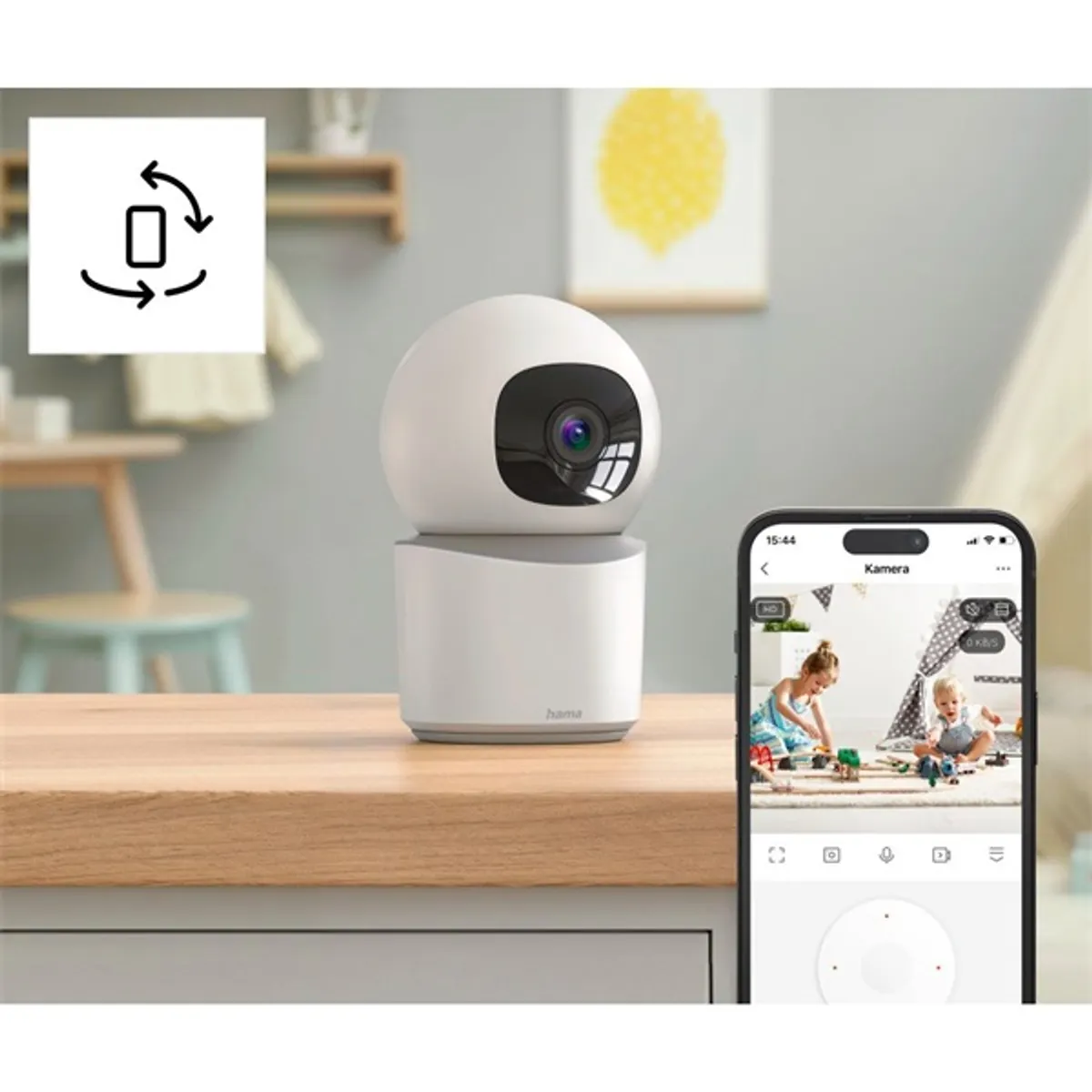 Hama 00176652 1080p beltéri wifi kamera Fehér IP65 microSD 128GB mikrofon Mozgásérzékelés #6