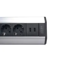 TOO VPS-317-4S elosztó 4x SCHUKO, USB-A, ezüst, 1,8 m, IP20, asztalra rögzíthető #5