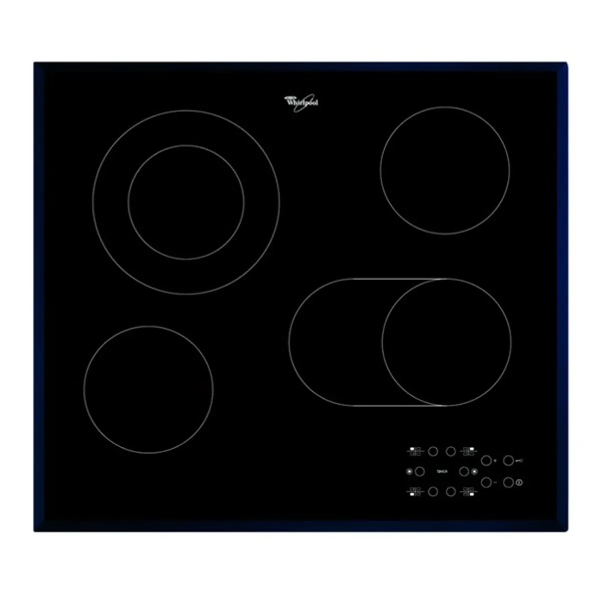 Whirlpool 869991015470 kerámia főzőlap beépíthető 4 zónás érintőkijelző időzítő maradékhő-kijelzés gyerekzár fekete 58x51 cm #1