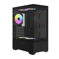 RAIDMAX I802ABS i802 fekete ATX 7 bővítőhely 5 db ventilátor USB 3.0 2x3,5" HDD 3x2,5" SSD edzett üveg táp nélküli