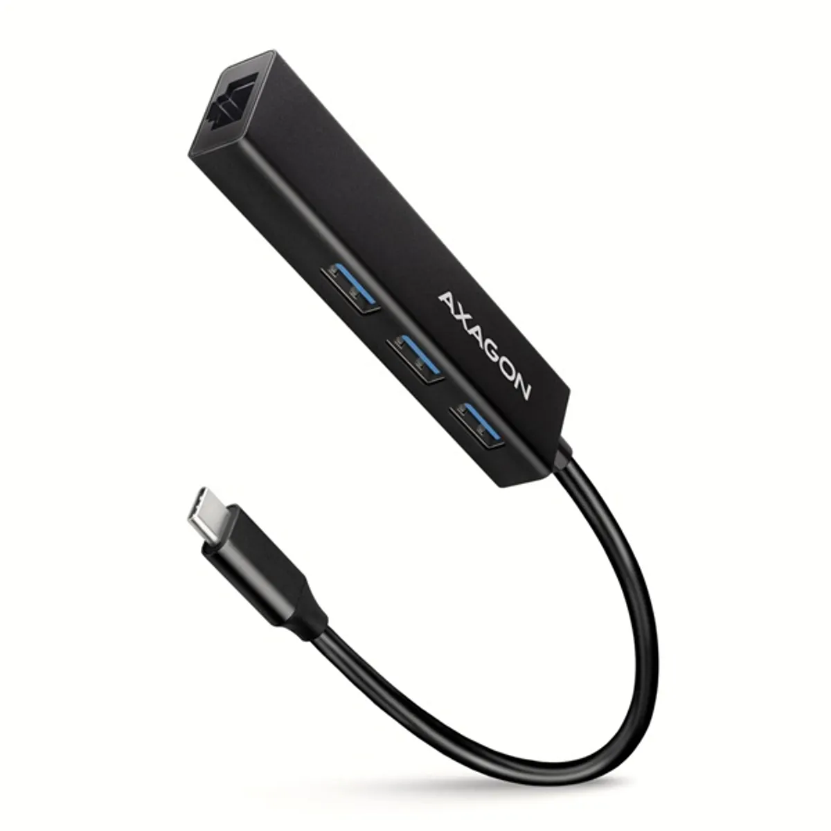 AXAGON HMC-GL3A USB-C hub és Gigabit LAN 3 USB-A RJ-45 5 Gbps 20 cm USB-C kábel #1