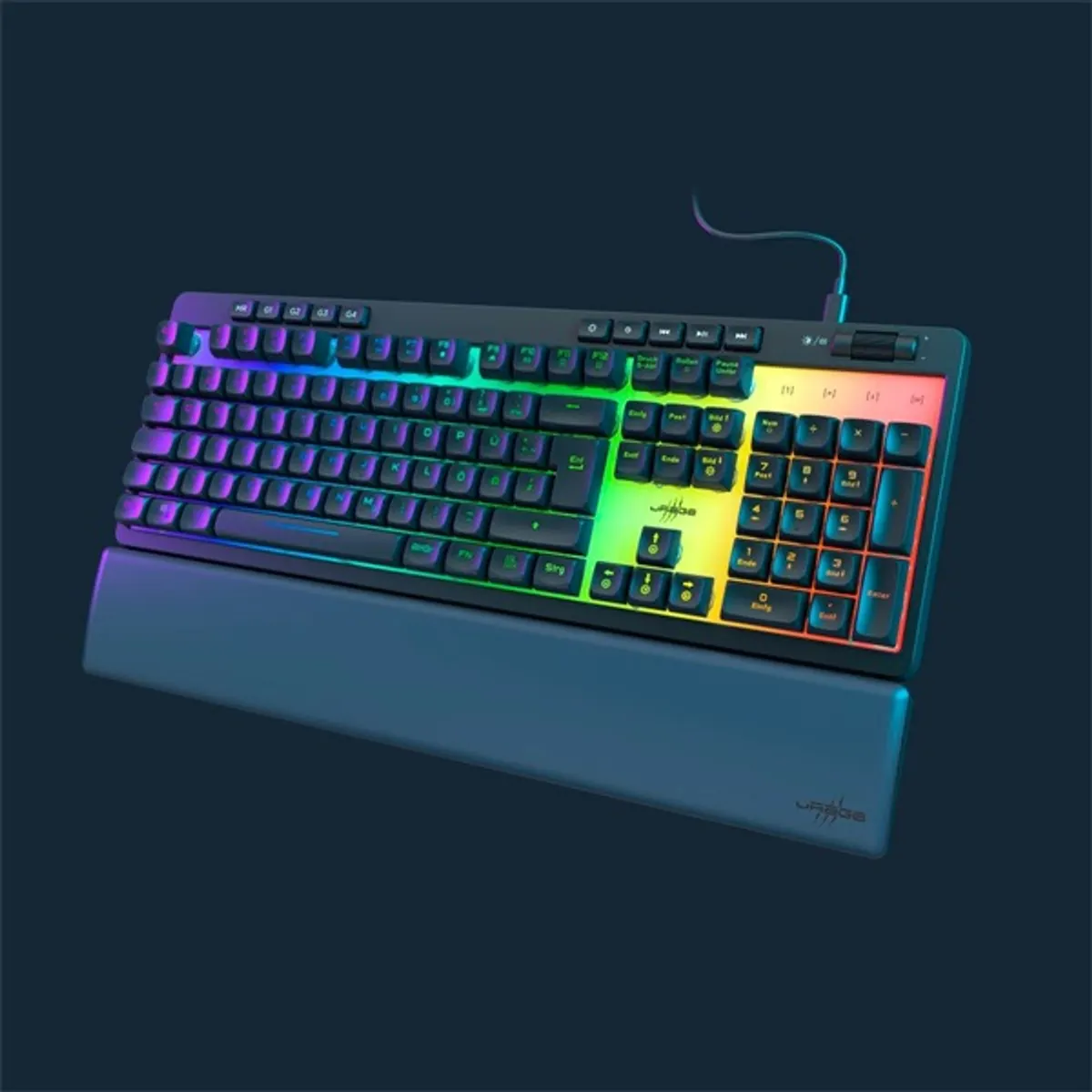 URAGE 13217830 Exodus 515 illuminated fekete rgb membrán anti-ghosting levehető csuklótámasz #2