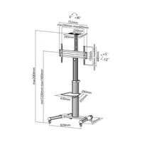 SBOX FS-446 dönthető, forgatható TV állvány 37"-70", VESA 200x200,300x300,400x400,600x400, 5°-12°, 0-90°, 1200-1600 mm, 50 kg, fekete, kábelrendező #2