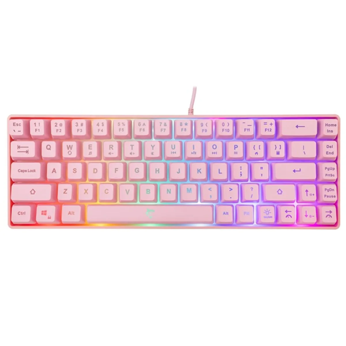 White Shark WS GK-2201P-US Ronin rózsaszín 68-billentyűs membrán USB 2.0 RGB hátvilágítás 1,5 m US kiosztás #1