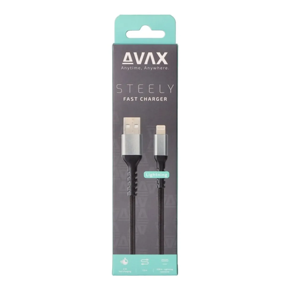 Avax CB401G Steely 1,5m USB A-Lightning acélszürke adat- és töltőkábel #3