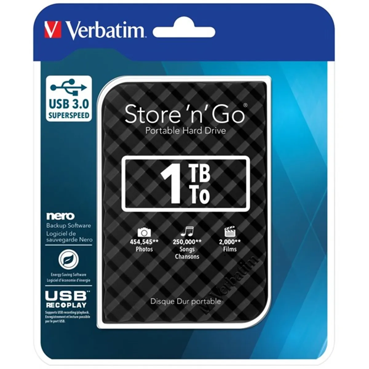 Verbatim 53194 Store 'n' Go 1 TB USB 3.0 2.5" fekete #3