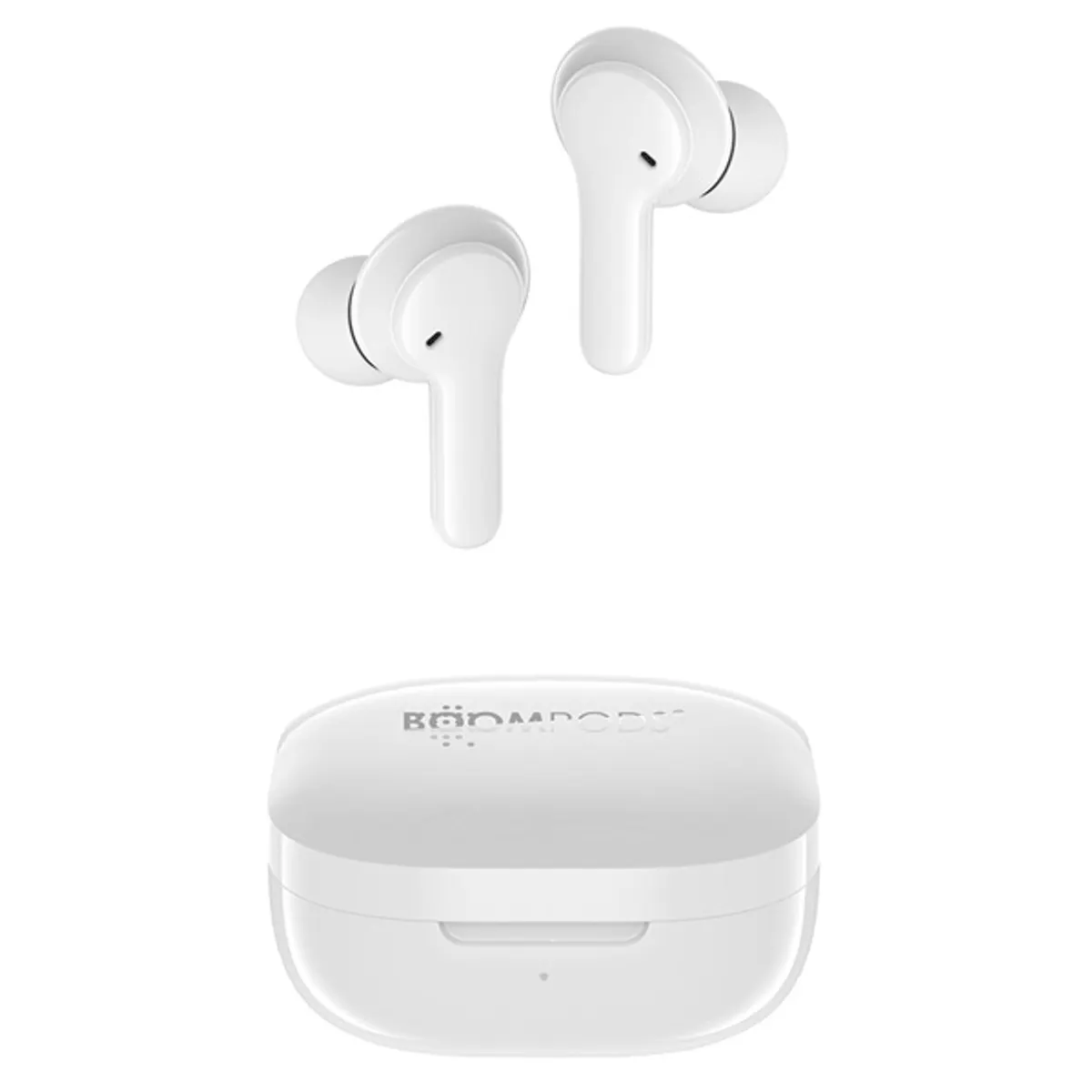 Boompods BCOWHT Bassline Compact True Wireless fülhallgató fehér 7 órás üzemidő IPX4 USB-C zajszűrős mikrofon #1