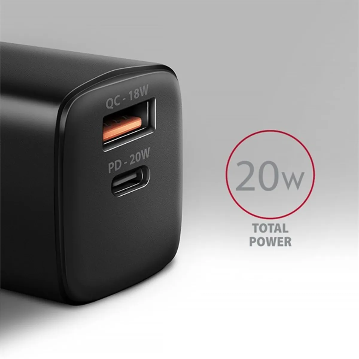 AXAGON ACU-PQ20 PD3.0 QC4 USB-C USB-A töltő 20W fekete #4