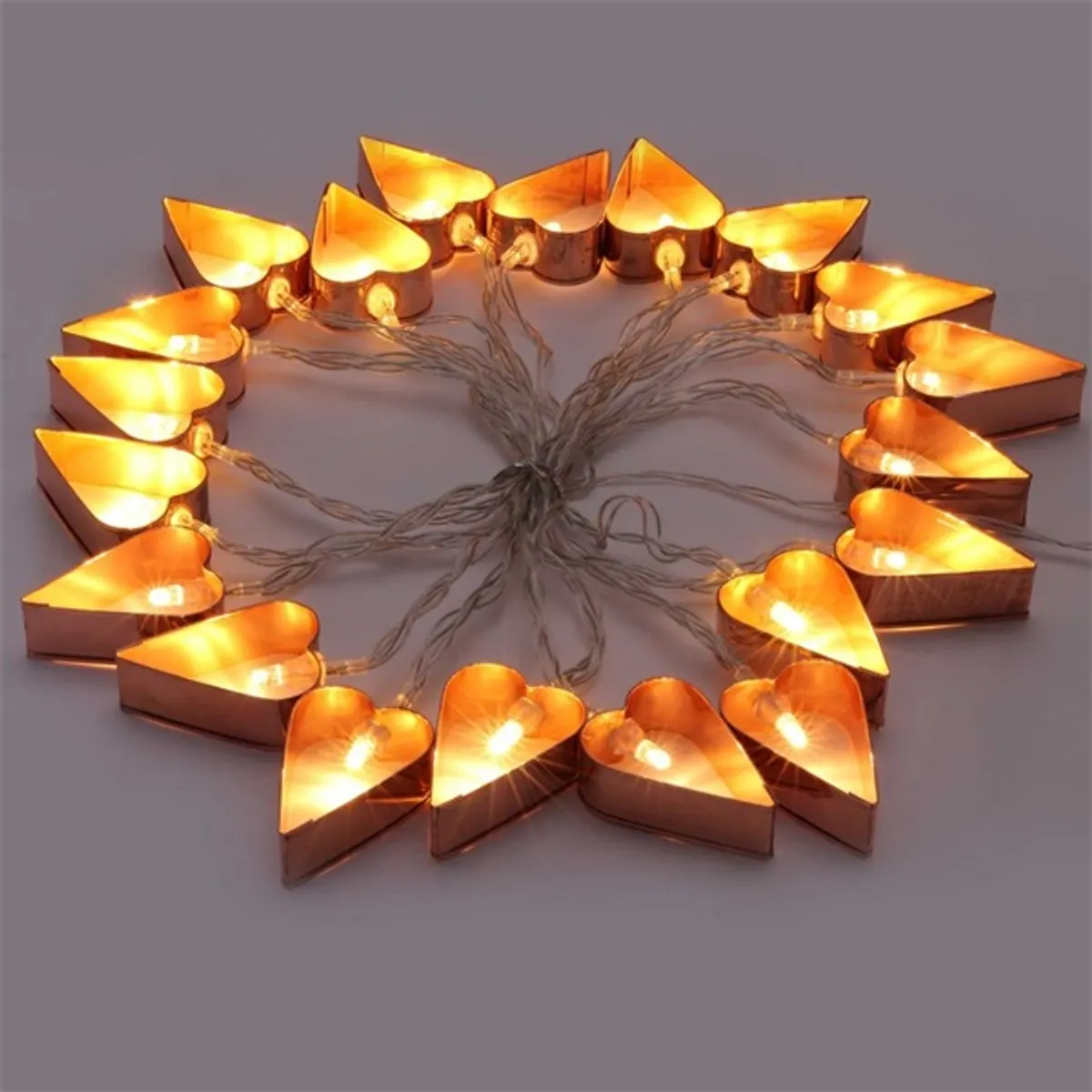 IRIS 240-07 Szív alakú fém fényfüzér 4m meleg fehér 20 LED 2xAA #3