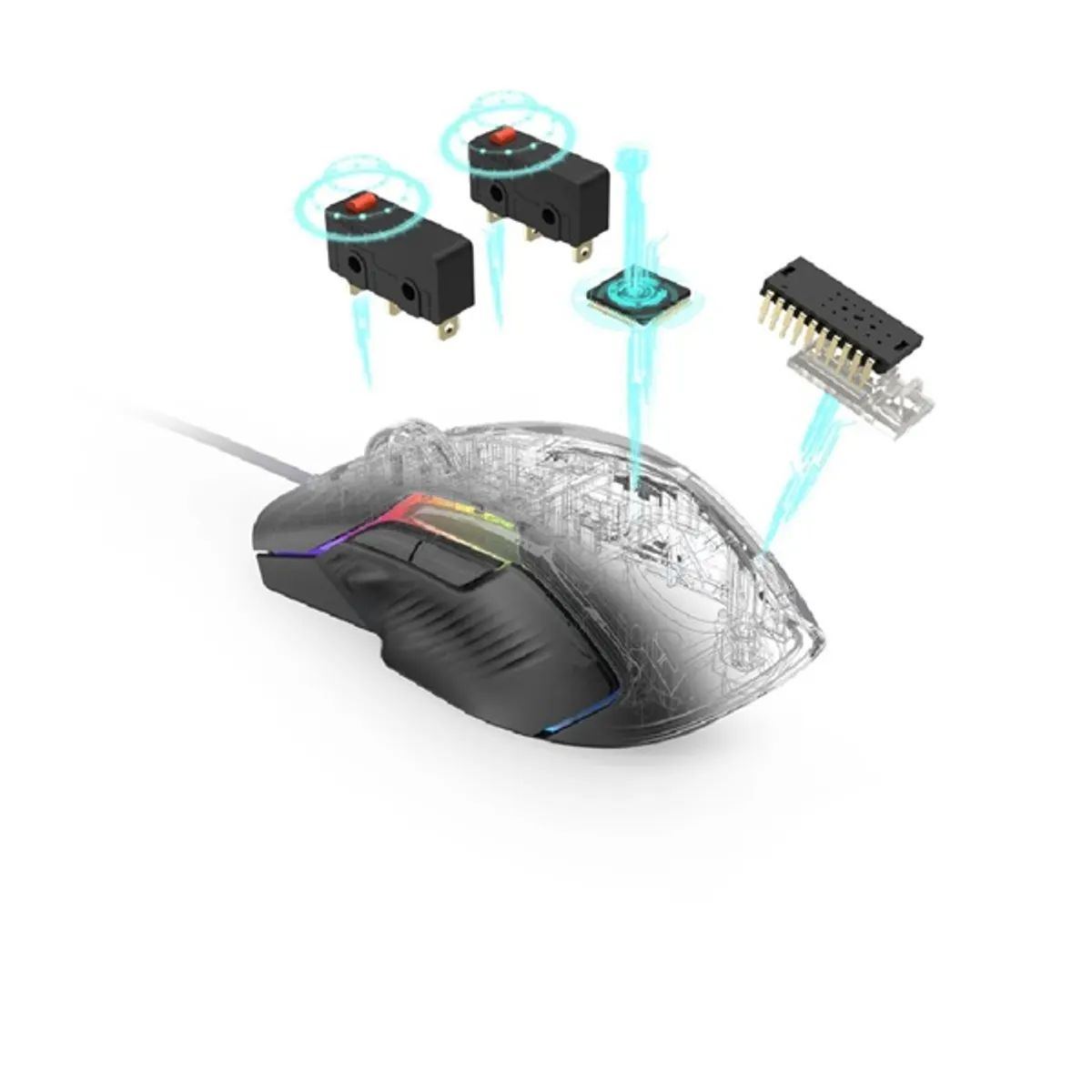 Urage 00186055 Reaper 600 optikai egér 8 programozható gomb, 16000 dpi, usb, vezetékes, rgb világítás, teflon talp, 200 cm kábel #8