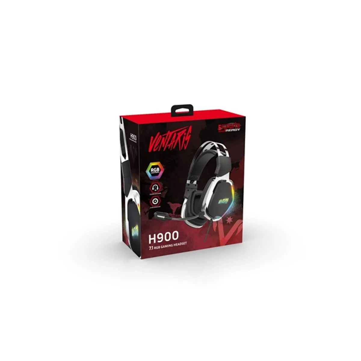 Ventaris H900 rgb 7.1 fekete-ezüst gamer headset usb pc notebook 50 mm 16 ohm 119 db 20-20000 hz #5