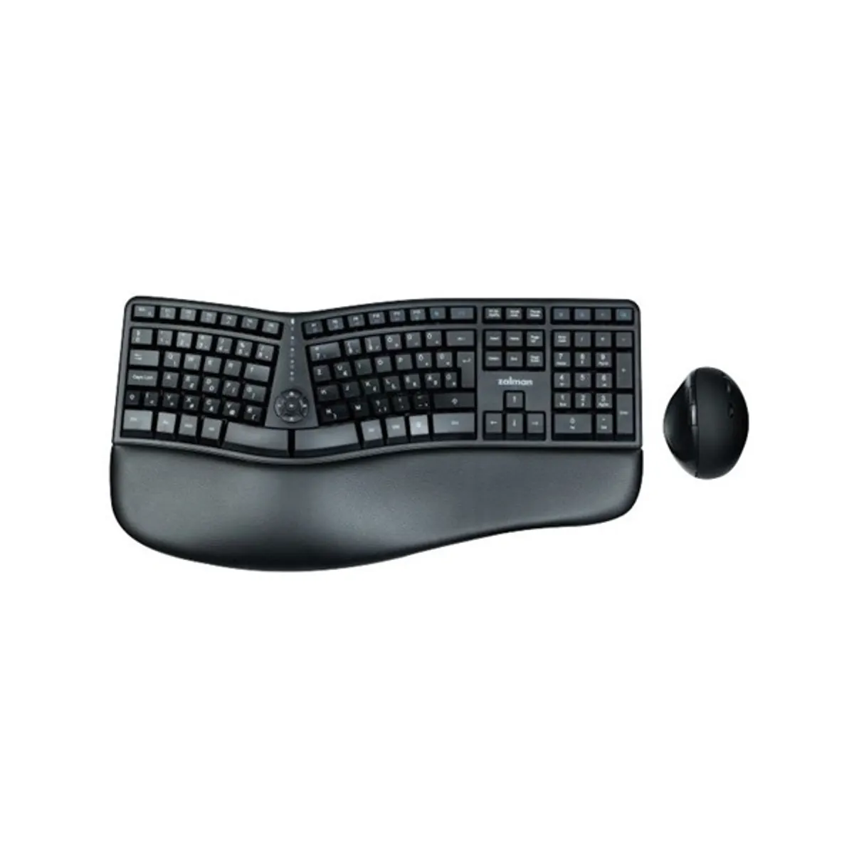 Zalman 8809213763199 ZM-K690M ergonómikus vezeték nélküli billentyűzet és egér fekete USB #1