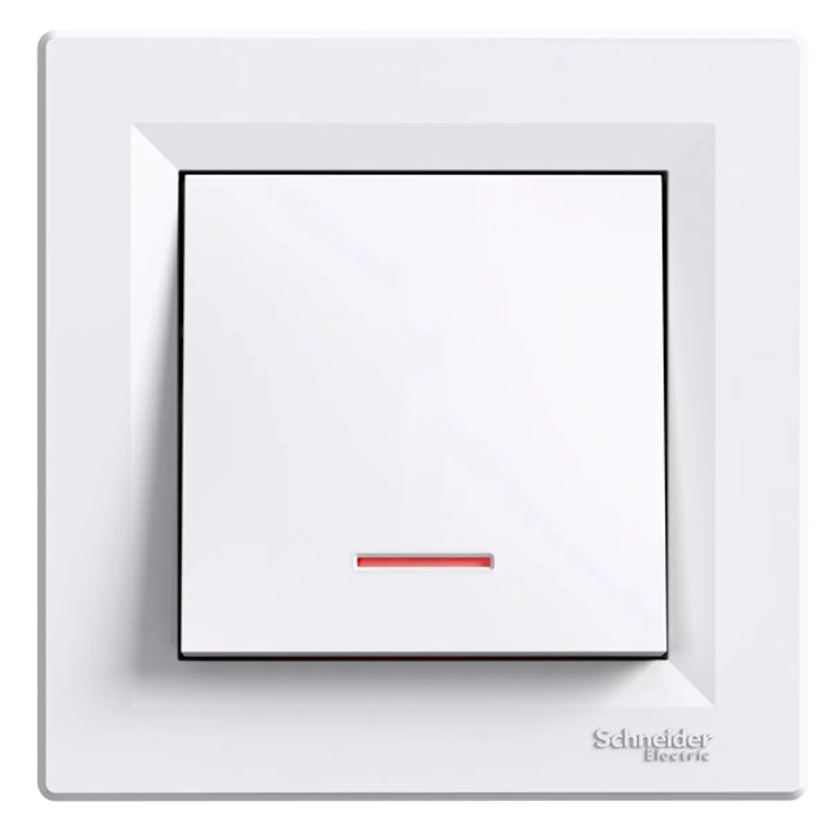 Schneider EPH1600121 Asfora jelzőfényes rugós bekötés fehér egypólusú nyomó 10A IP20 Komplett #1