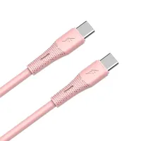 AVAX CB3309 60W USB-C gyorstöltő szilikon kábel, 1,5 m, rózsaszín
