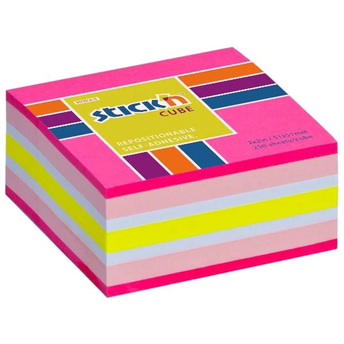 Stick N 21533 kockatömb rózsaszín 51x51mm 250 lap öntapadós #1