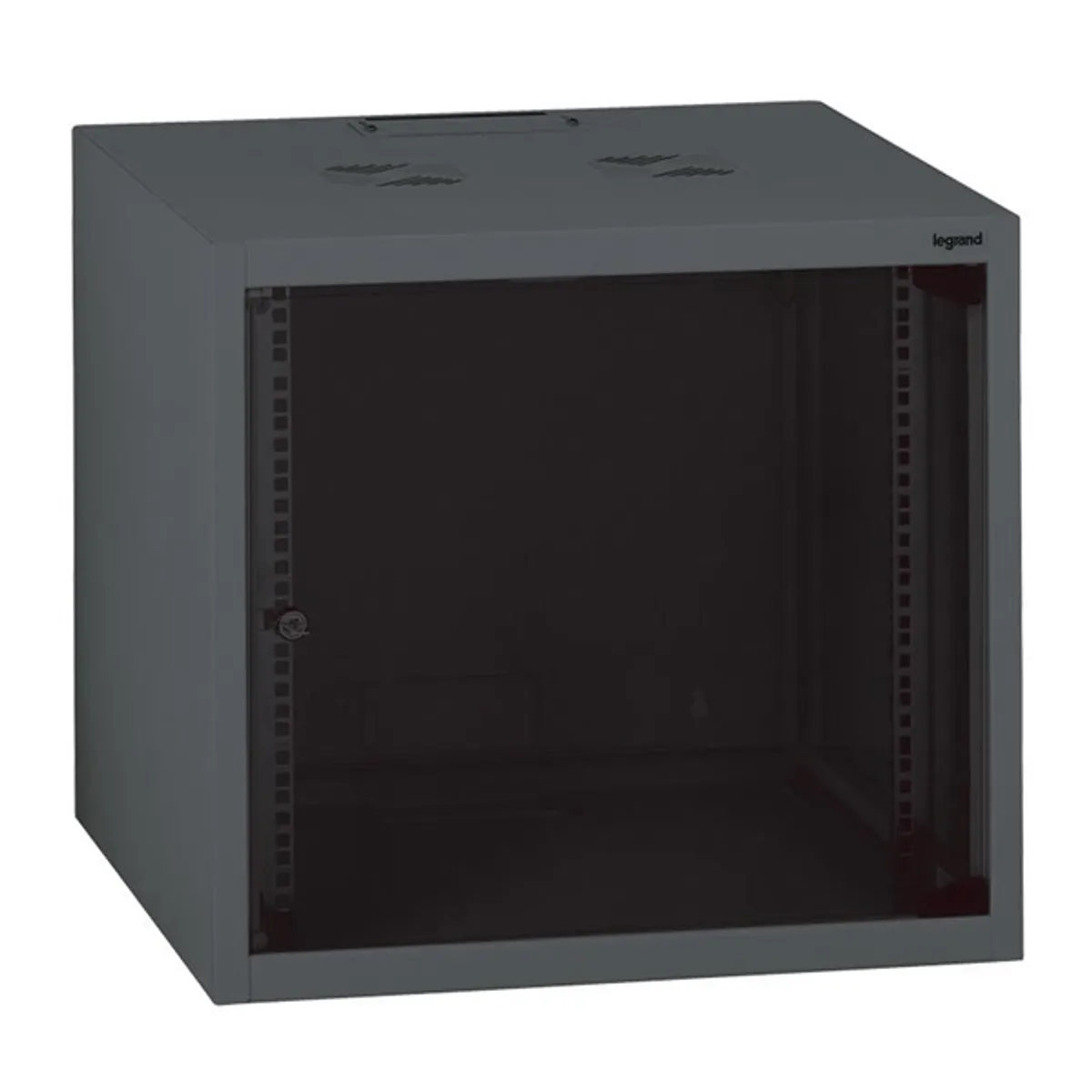 LEGRAND 646211 Linkeo fali rackszekrény 19" 9U 494x600x600 antracit üvegajtó #1