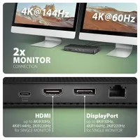 AXAGON HMC-U4 USB4 dokkoló 6 db USB-C és USB-A HDMI 1 DisplayPort 1 SD; Micro SD 3,5 mm jack #7