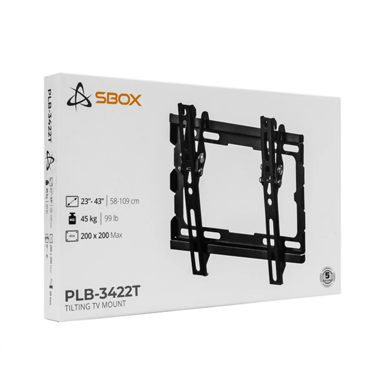 SBOX PLB-3422T-2 fali konzol dönthető 23"-43" 50x50-200x200 45 kg 0-8 fekete #8