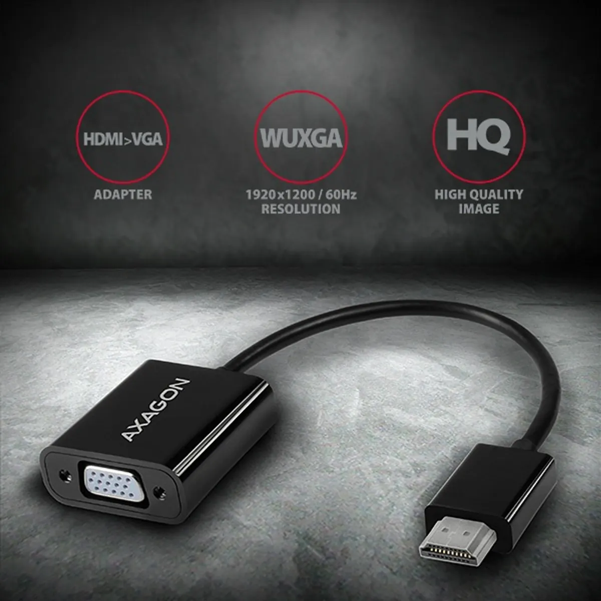 AXAGON RVH-VGN HDMI to VGA aktív adapter fekete 15 cm #2