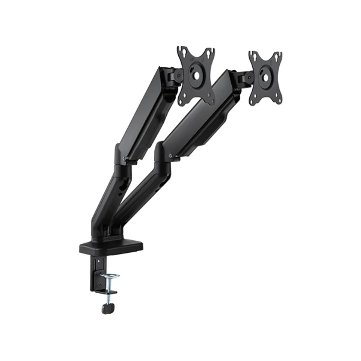 STELL 45026262 Monitortartó kar 2 db monitor 17"-32" Fekete Kábelerendező Forgatható Tilt 90 fok VESA 75x75 100x100 Acél, Alumínium 9 kg #2