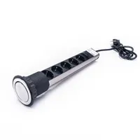 TOO PPS-311-5BR PPS-311 beépíthető 180 cm 5 db Schuko szürke fekete #4