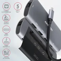 AXAGON HMC-6M2 6in1 dokkoló M.2 SATA USB-C PD60W HDMI 4K RJ45 #2