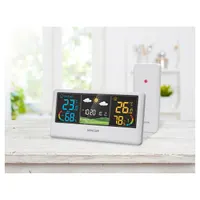 SENCOR 52000065 időjárás állomás fehér vezeték nélküli LCD kijelző ébresztőóra 147 mm szélesség 17 mm mélység 74 mm magasság #7