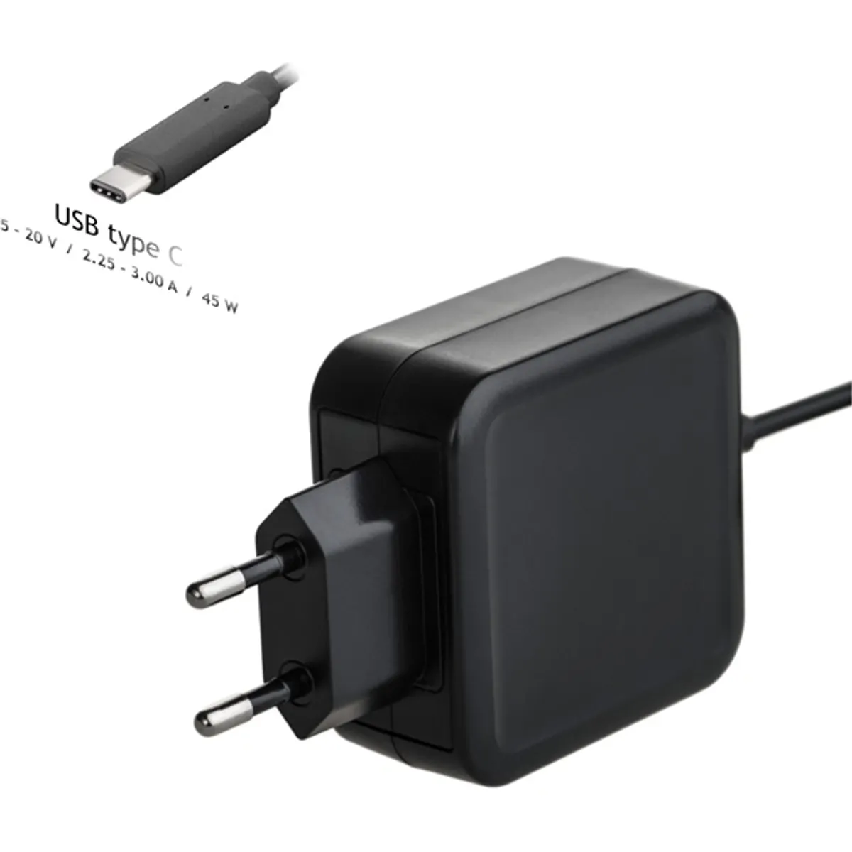 AKYGA AK-ND-60 Notebook töltő USB-C 45W 5-20V 2.25-3A 1.2m QC3.0 #2